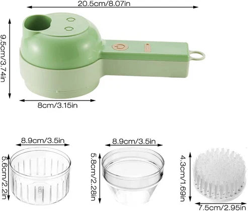 Cortador de verduras eléctrico 4 en 1