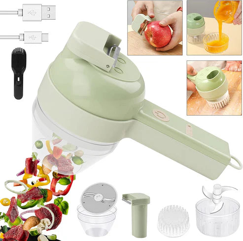 Cortador de verduras eléctrico 4 en 1